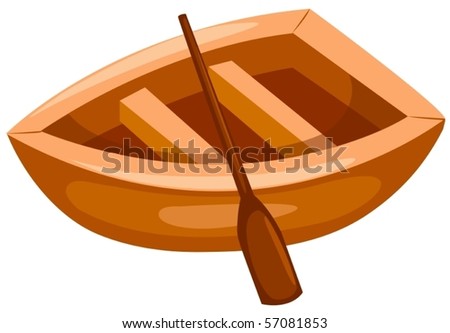 Illustration Of Isolated A Wooden Boat On White Background - 57081853