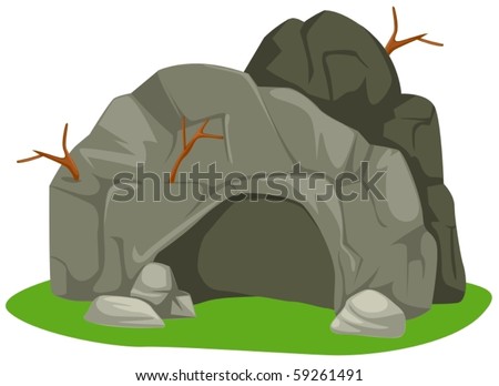 Illustration Of Isolated Cartoon Cave On White Background - 59261491