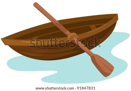 Illustration Of Isolated A Wooden Boat On White Background - 91847831