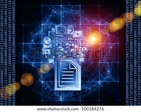 Information media background suitable as a backdrop for projects on document processing, modern office and  global communications