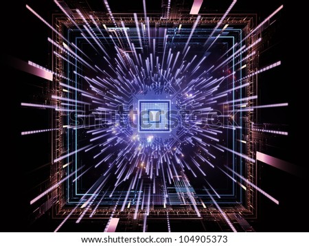 Artistic background made of CPU graphic and abstract design elements for use with projects on digital equipment, computing and modern technologies