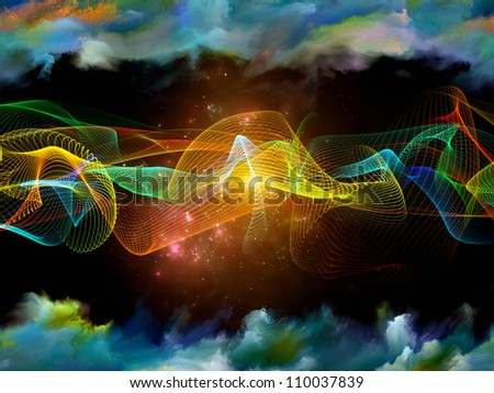 Backdrop composed of sine wave and suitable for use in the projects on technology, science and media communications