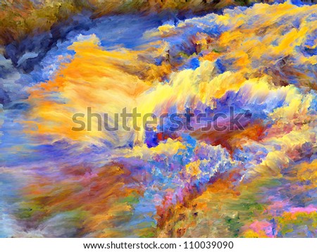 Composition of dreamy forms and colors on the subject of dream, imagination, fantasy and abstract art - stock photo