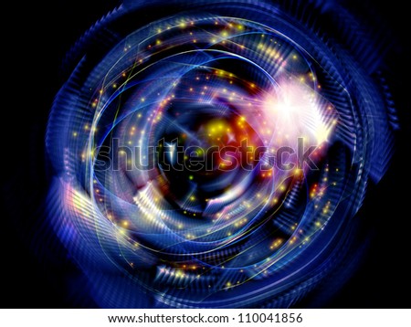 Abstract design made of lights, curves and fractal elements on the subject of technology, science and entertainment
