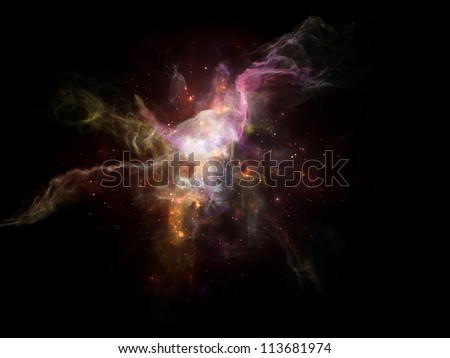 Space Dance Series. Abstract composition of nebulous textures, lights and gradients suitable as element in projects related to astronomy, imagination, fantasy and creativity