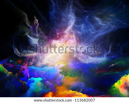 Space Dance Series. Abstract design made of nebulous textures, lights and gradients on the subject of astronomy, imagination, fantasy and creativity