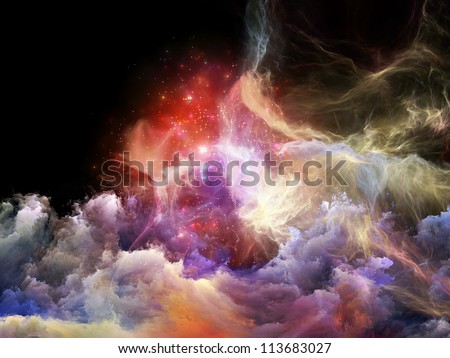 Space Dance Series. Abstract design made of nebulous textures, lights and gradients on the subject of astronomy, imagination, fantasy and creativity