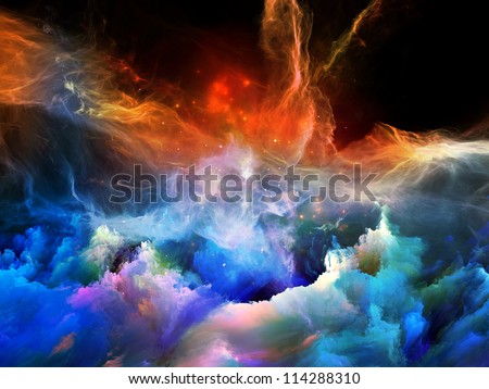 Space Dance Series. Background design of nebulous textures, lights and gradients on the subject of astronomy, imagination, fantasy and creativity