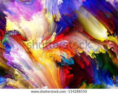 Paint Swirls Series. Interplay of streaks of digital color on the subject of art, design and creativity