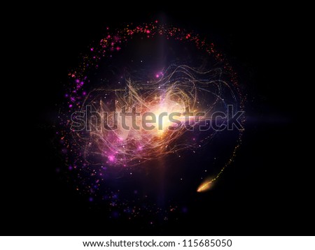 Design composed of particle systems and fractal graphics as a metaphor on the subject of science, data visualization and modern technology