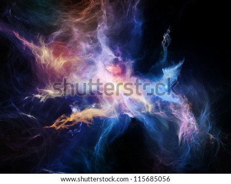 Space Dance Series. Creative arrangement of nebulous textures, lights and gradients as a concept metaphor on subject of astronomy, imagination, fantasy and creativity