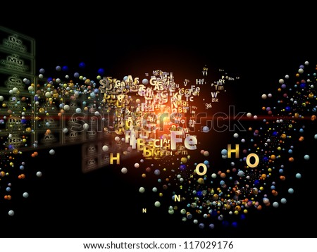 Background composition of  chemical icons, fractal graphics and design elements to complement your layouts on the subject of chemistry, biology, pharmacology and modern science