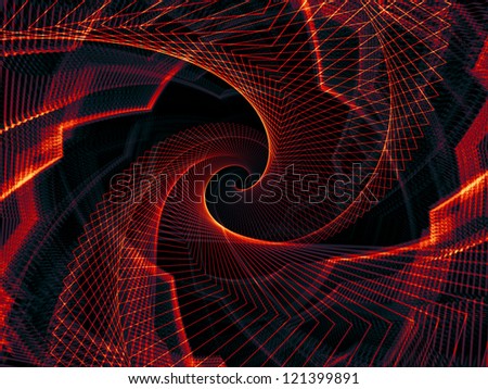 Vortex series. Geometric spiral receding into depth of the background. Suitable as a backdrop for science and technology related projects
