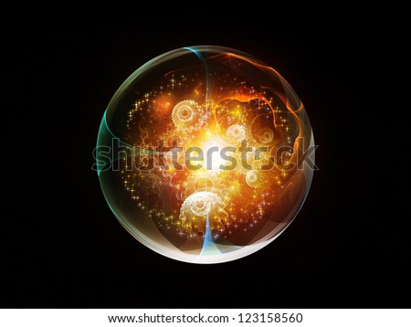 Fractal Sphere Series. Backdrop design of spherical and circular fractal elements to provide supporting composition for works on abstraction, graphic design and modern technology
