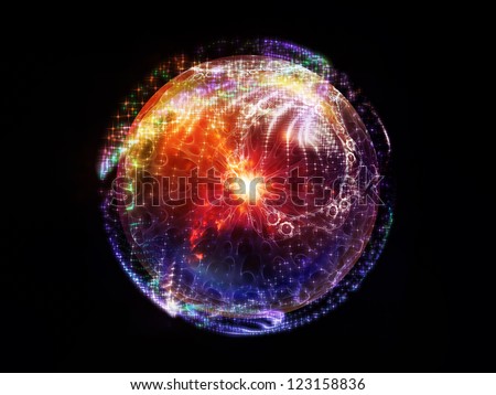 Fractal Sphere Series. Composition of spherical and circular fractal elements with metaphorical relationship to abstraction, graphic design and modern technology