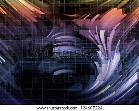 Background design of dynamic motion shapes on the subject of science and technology