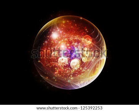 Fractal Sphere Series. Backdrop design of spherical and circular fractal elements to provide supporting composition for works on abstraction, graphic design and modern technology
