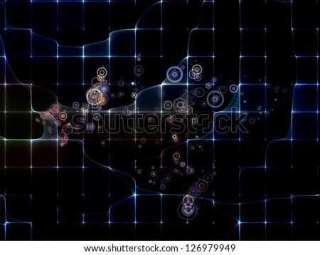 Background design of grid pattern and design elements on the subject of science, education and technology