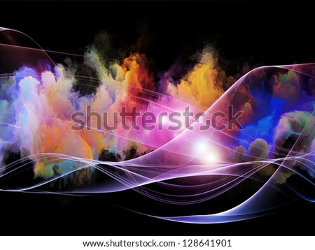 Arrangement of colorful fractal turbulence on the subject of fantasy, dreams, creativity,  imagination and art