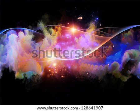 Composition of colorful fractal turbulence on the subject of fantasy, dreams, creativity,  imagination and art