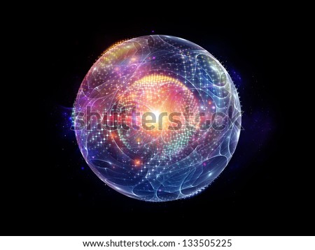 Fractal Sphere Series. Abstract composition of spherical and circular fractal elements suitable as element in projects related to abstraction, graphic design and modern technology