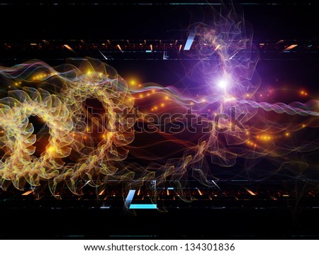 Background design of directional abstract forms on the subject of science, virtual technologies and telecommunications