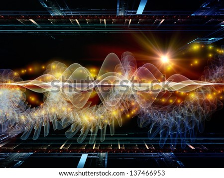 Background design of directional abstract forms on the subject of science, virtual technologies and telecommunications
