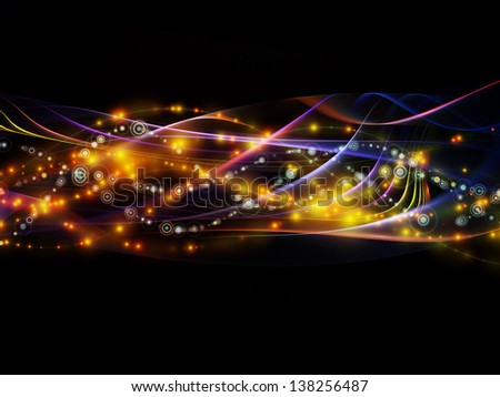 Backdrop of lights, fractal and custom design elements on the subject of network, technology and motion