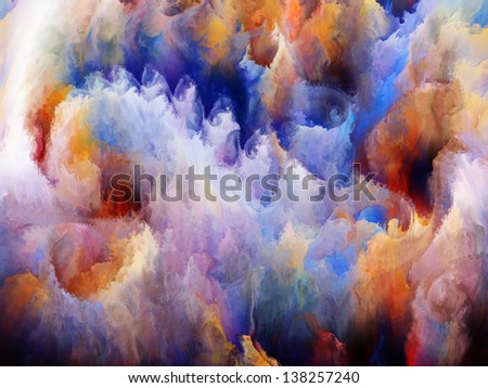 Design composed of colorful fractal turbulence as a metaphor on the subject of fantasy, dreams, creativity,  imagination and art