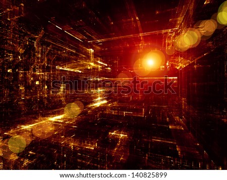 Fractal City series. Design composed of three dimensional fractal structures and lights as a metaphor on the subject of technology, communications, education and science