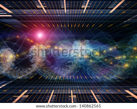 Abstract design made of directional abstract forms on the subject of science, virtual technologies and telecommunications