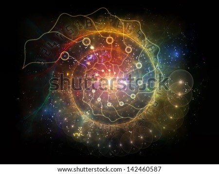 Background design of spiral elements on the subject of design, science and mathematics