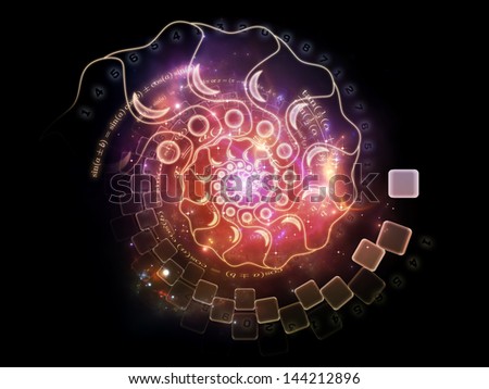 Artistic background made of spiral elements for use with projects on design, science and mathematics