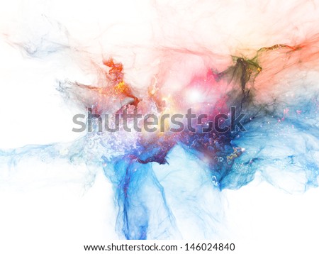 Composition Of Bursting Strands Of Fractal Smoke And Paint With Metaphorical Relationship To Design, Science, Technology And Creativity