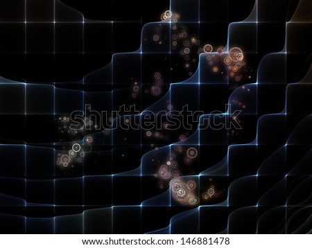 Abstract design made of grid pattern and design elements on the subject of science, education and technology