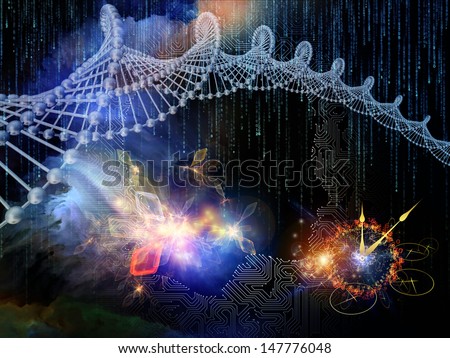 Background design of circuit board texture, human profile and technological elements on the subject of technology, computers and artificial intelligence