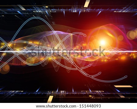 Background design of arrows and directional abstract forms on the subject of science, virtual technologies and telecommunications