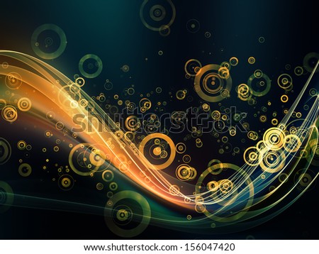 Fractal Wave series. Backdrop composed of fractal sine waves and color and suitable for use in the projects on design, mathematics and modern technologies