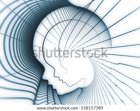 Geometry of Soul series. Composition of  profile lines of human head to serve as a supporting backdrop for projects on education, science, technology and graphic design