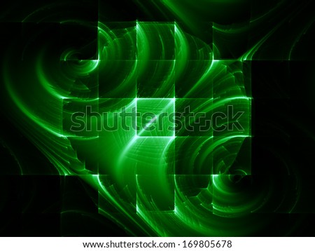 Dynamic Background series. Composition of fractal motion textures with metaphorical relationship to science, technology and design
