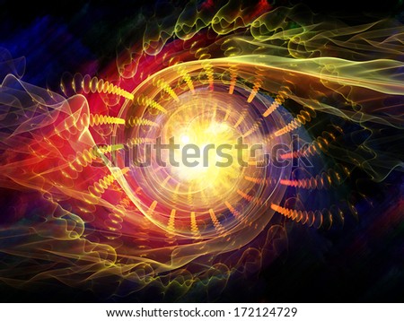 Colors in Motion series. Background design of fractal spiral elements and textures on the subject of creativity, science and design