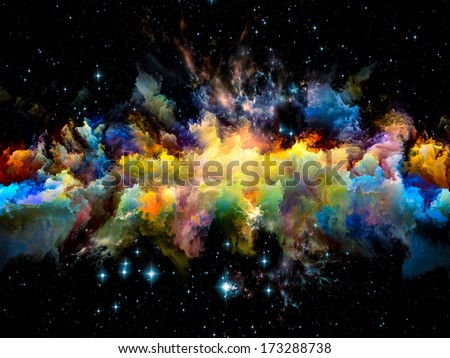 Universe Is Not Enough series. Background design of fractal elements, lights and textures on the subject of fantasy, science, religion and design
