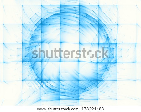 Dynamic Background series. Arrangement of fractal motion textures on the subject of science, technology and design