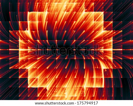 Dynamic Background series. Arrangement of fractal motion textures on the subject of science, technology and design