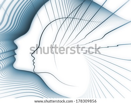 Geometry of Soul series. Visually pleasing composition of profile lines of human head to serve as  background in works on education, science, technology and graphic design