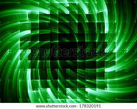 Dynamic Background series. Backdrop composed of fractal motion textures and suitable for use in the projects on science, technology and design