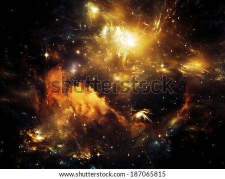Universe Is Not Enough series. Creative arrangement of fractal elements, lights and textures as a concept metaphor on subject of fantasy, science, religion and design