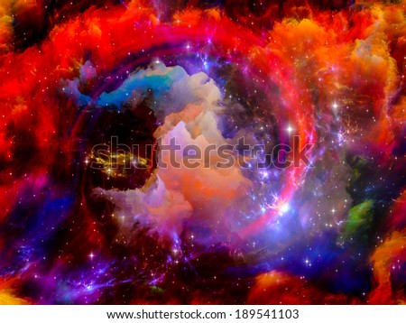 Universe Is Not Enough series. Backdrop design of fractal elements, lights and textures to provide supporting composition for works on fantasy, science, religion and design