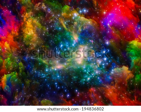 Universe Is Not Enough series. Graphic composition of fractal elements, lights and textures to serve as complimentary backdrop in designs on  fantasy, science, religion and design
