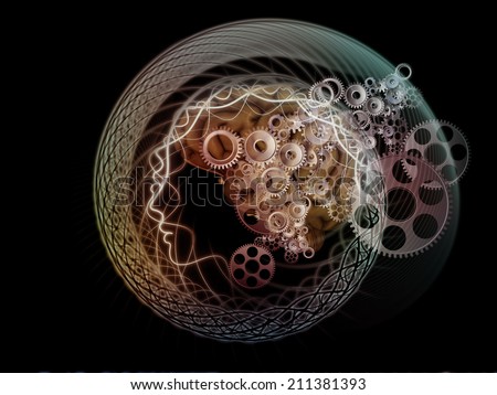 Human Mind series. Abstract composition of brain, human outlines and fractal elements suitable as element in projects related to technology, science, education and human mind